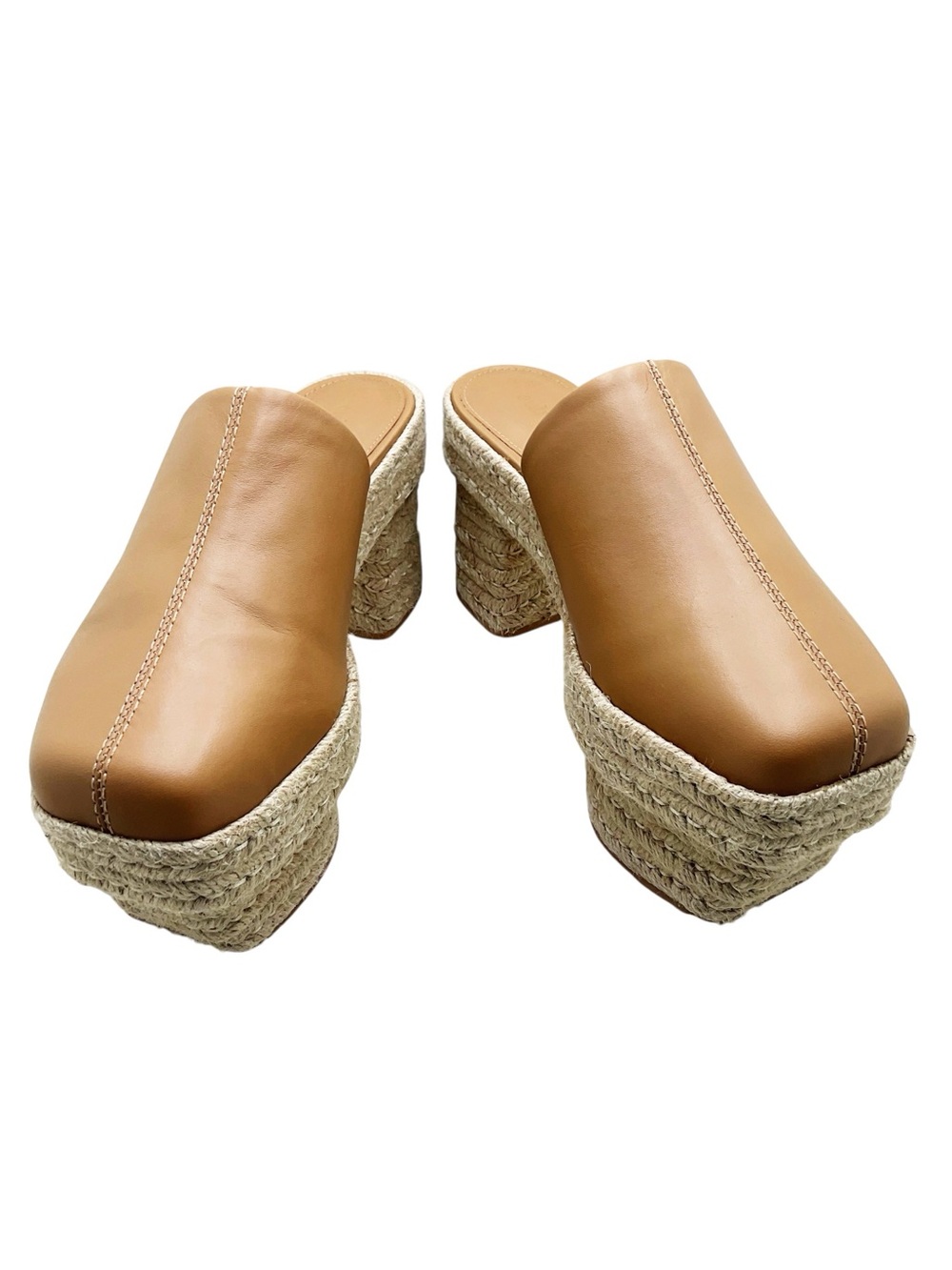 {Cult Gia} Lia Leather Espadrille Platform Mules - Picture 14 of 16